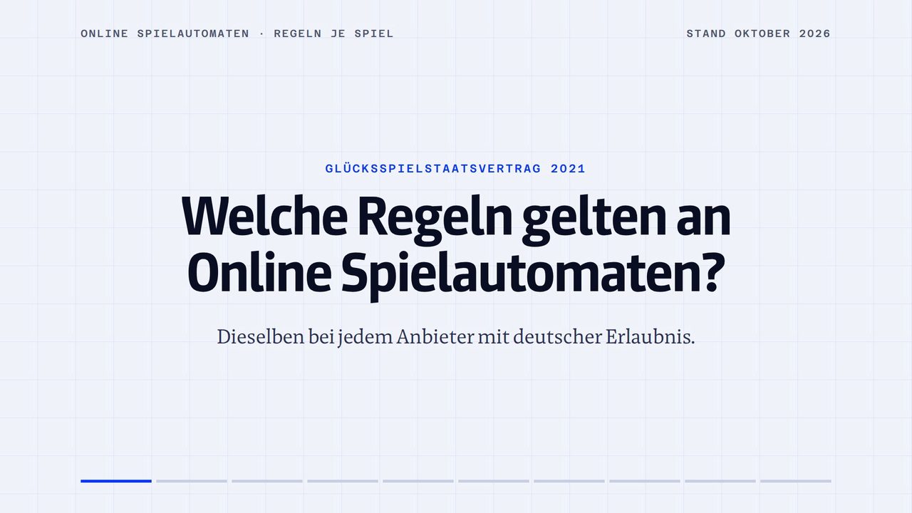 Standbild aus dem Video: die Frage „Welche Regeln gelten an Online Spielautomaten?“